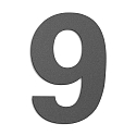 House number 9, height 25cm, anthracite