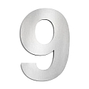 House number 9 from brushed stainless steel, height 25cm