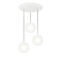 pendant luminaire ACAI 16 3 flames, round E27 IP20, mat, opal white dimmable