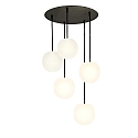 pendant luminaire ACAI 16 5 flames, round E27 IP20, mat, opal white dimmable
