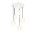 pendant luminaire ACAI 16 5 flames, round E27 IP20, mat, opal white dimmable