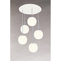 Casablanca pendant luminaire ACAI 16 5 flames, round E27 IP20, mat, opal white dimmable