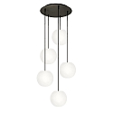pendant luminaire ACAI 21 5 flames, round E27 IP20, mat, opal white dimmable
