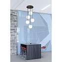 Casablanca pendant luminaire ACAI 21 5 flames, round E27 IP20, mat, opal white dimmable