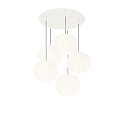 pendant luminaire ACAI 21 5 flames, round E27 IP20, mat, opal white dimmable