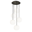 pendant luminaire ACAI 26 5 flames, round E27 IP20, mat, opal white dimmable