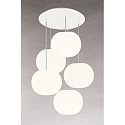 pendant luminaire ACAI 26 5 flames, round E27 IP20, mat, opal white dimmable