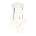 Casablanca pendant luminaire ACAI 26 5 flames, round E27 IP20, mat, opal white dimmable