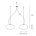 Casablanca Pendelleuchte AIH, 2-flammig, � 19cm, 2x G9, IP20, wei�-gl�nzend / Alu geb�rstet
