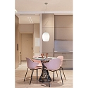 pendant luminaire ANUA 1 flame E27 IP20, brushed aluminium, matt, opal white dimmable