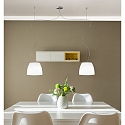 Casablanca Pendelleuchte MARA, IP20, 2-flammig, 2x E27, opal wei�-matt / Aluminium geb�rstet