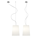 Casablanca pendant luminaire MESA LONG 1 flame E27 IP20, brushed aluminium, matt, opal white dimmable