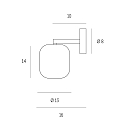 wall luminaire MUREA swivelling, rotatable E27 IP20, aluminium, mat, opal white dimmable