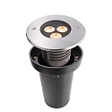 Outdoor LED NV-Boden-Einbaustrahler CANUM, IP67 IK10, � 11.6cm, 24V DC, 5.8W 3000K 370lm 45�, WEIPU 2-Pol, dimmbar, Edelstahl