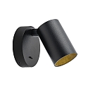 Leseleuchte CAN TILT ROUND USB, IP20, GU10, runde Basis mit Schalter + USB A+C Port + Schalter, kardanisch, schwarz