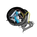 Leseleuchte CAN TILT ROUND USB, IP20, GU10, runde Basis mit Schalter + USB A+C Port + Schalter, kardanisch, schwarz