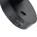Leseleuchte CAN TILT ROUND USB, IP20, GU10, runde Basis mit Schalter + USB A+C Port + Schalter, kardanisch, schwarz