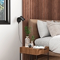 Leseleuchte CAN TILT ROUND USB, IP20, GU10, runde Basis mit Schalter + USB A+C Port + Schalter, kardanisch, schwarz