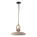 Concrete pendant luminaire CYGNI, � 40cm, chain suspension 150cm, E27, grey