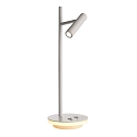 LED Tischleuchte BRAHE, mit beleuchtetem Fu� + LED Spot am Ausleger, 8.5W 3000K 470lm 25�, Verkehrswei�