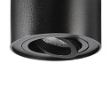 Deko-Light Deckenaufbau-Strahler BENGALA, IP20, zylindrisch, � 9.6cm, GU10 max. 50W, drehbar / schwenkbar, Aluminium, schwarz
