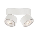 Deko-Light LED Deckenstrahler UNI II DOUBLE TILT, IP20, 2-flammig, CRi >90, kardanisch, dimmbar, 20W 3000K 1350lm 36�, wei�