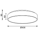 Deko-Light LED Deckenaufbauleuchte MENKAR Wandleuchte, 60cm, 70W, 3000/4000K, IP20, schwarz