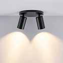 Deko-Light Deckenstrahler CAN TILT ROUND, IP20, 2-flammig, runde Basis, � 20cm, 2x GU10, verstellbar, schwarz