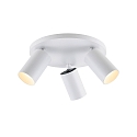 Deckenstrahler CAN TILT ROUND, IP20, 3-flammig, runde Basis, � 25cm, 3x GU10, verstellbar, wei�