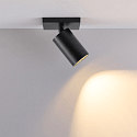 Deko-Light ceiling luminaire CAN TILT SQUARE BASE 11CM MIX'N MATCH 1/3 1 flame, square, without shade, cardanic swivelling GU10 IP20, black