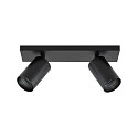 Deko-Light Deckenaufbau-Strahler  CAN TILT SQUARE BASE MIX'N MATCH 1/3, IP20, eckig, 30.5cm, 2-flammig, 2x GU10, ohne Schirm, schwarz