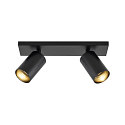 Deko-Light Deckenaufbau-Strahler  CAN TILT SQUARE BASE MIX'N MATCH 1/3, IP20, eckig, 30.5cm, 2-flammig, 2x GU10, ohne Schirm, schwarz