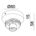 Deko-Light Deckenaufbau-Strahler  CAN TILT ROUND BASE MIX'N MATCH 1/3, IP20, rund, � 8cm, 1-flammig, GU10, ohne Schirm, schwarz