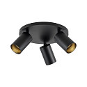 Deko-Light ceiling luminaire CAN TILT ROUND BASE � 25CM MIX�N MATCH 3 flames, round, without shade, cardanic swivelling GU10 IP20, black