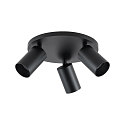 Deko-Light ceiling luminaire CAN TILT ROUND BASE � 25CM MIX�N MATCH 3 flames, round, without shade, cardanic swivelling GU10 IP20, black