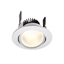 Recessed LED ceiling luminaire COB 68 cCT, 8W, 24V, 65�, 250cm-6500K, IP20, white