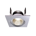 Recessed LED ceiling luminaire COB-68-350mA-SQUARE, current constant, 6W, 2700K, 45�, brushed silver