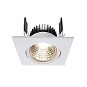 Recessed LED ceiling luminaire COB-68-350mA-SQUARE, current constant, 6W, 2700K, 45�, white