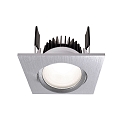 Deko-Light Recessed LED ceiling luminaire COB-68-350mA-SQUARE, current constant, 6W, 4000K, 45�, brushed silver