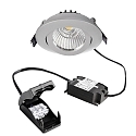 Deko-Light LED Einbau-Strahler DIONE IP20, � 8.2cm, 8.5W 3000K 800lm 36�, schwenkbar 30�, Quick-Terminal, dimmbar, Silber