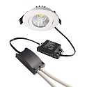 Deko-Light recessed spotlight DIONE IP20 swivelling, wired through IP20, white dimmable