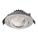 Deko-Light LED Einbau-Strahler DIONE IP44, � 8.2cm, 8.5W 2700K 750lm 36�, schwenkbar 30�, Quick-Terminal, dimmbar, Silber