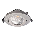 Deko-Light LED Einbau-Strahler DIONE IP44, � 8.2cm, 8.5W 3000K 800lm 36�, schwenkbar 30�, Quick-Terminal, dimmbar, Silber