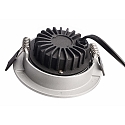 Deko-Light LED Einbau-Strahler DIONE IP44, � 8.2cm, 8.5W 3000K 800lm 36�, schwenkbar 30�, Quick-Terminal, dimmbar, Silber