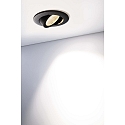 Deko-Light recessed spotlight DIONE IP44 DIM 830 swivelling, wired through IP44, black dimmable