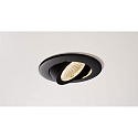 Deko-Light recessed spotlight DIONE IP44 DIM 840 swivelling, wired through IP44, black dimmable