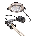 Deko-Light recessed spotlight DIONE IP44 DIM 840 swivelling, wired through IP44, brushed nickel dimmable