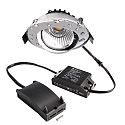 LED Sanierungs-Downlight DIONE IP44 DTW, � 8.2cm, 8.5W 1800-3000K 480lm 36�, CRi >95, schwenkbar 30�, Quick-Terminal, Chrom