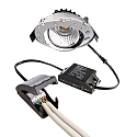 Deko-Light LED Sanierungs-Downlight DIONE IP44 DTW, � 8.2cm, 8.5W 1800-3000K 480lm 36�, CRi >95, schwenkbar 30�, Quick-Terminal, Chrom