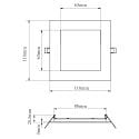 Deko-Light LED Downlight ANIK 90, eckig, 9W, IP20/IP44, dimmbar, wei�, 4000K, 1100lm